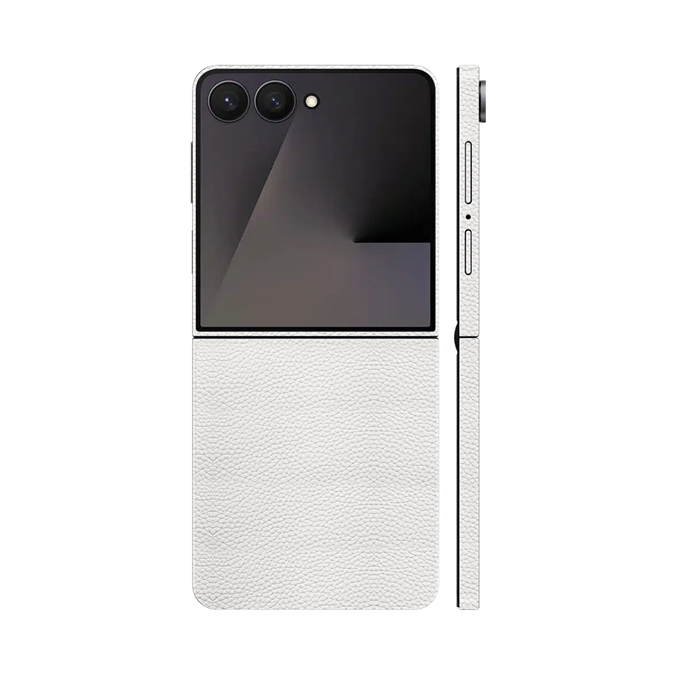 Miếng Dán Da Samsung Z Flip 7 Vân Mil Trắng