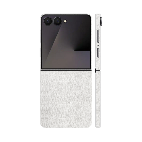 Miếng Dán Da Samsung Z Flip 7 Vân Mil Trắng