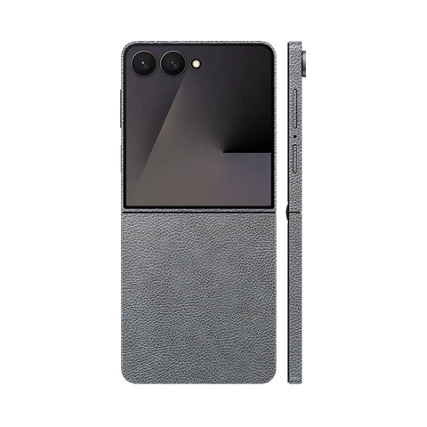 Miếng Dán Da Samsung Z Flip 7 Vân Mil Xám