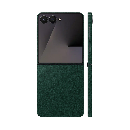 Miếng Dán Da Samsung Z Flip 7 Vân Mil Xanh Rêu