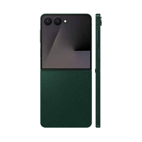 Miếng Dán Da Samsung Z Flip 7 Vân Mil Xanh Rêu