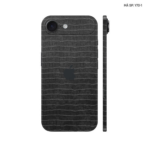 Miếng Dán Da IPhone 17 Series Vân Cá Sấu Đen | Y70-1