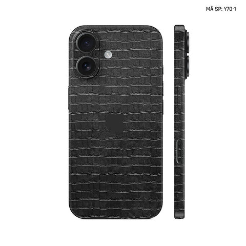 Miếng Dán Da IPhone 17 Series Vân Cá Sấu Đen | Y70-1