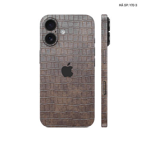 Miếng Dán Da IPhone 17 Series Vân Cá Sấu Nâu Cafe | Y70-3