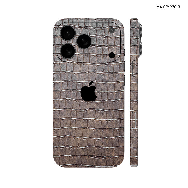 Miếng Dán Da IPhone 17 Series Vân Cá Sấu Nâu Cafe | Y70-3