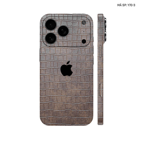 Miếng Dán Da IPhone 17 Series Vân Cá Sấu Nâu Cafe | Y70-3