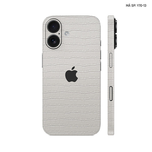 Miếng Dán Da IPhone 17 Series Vân Cá Sấu Trắng | Y70-13