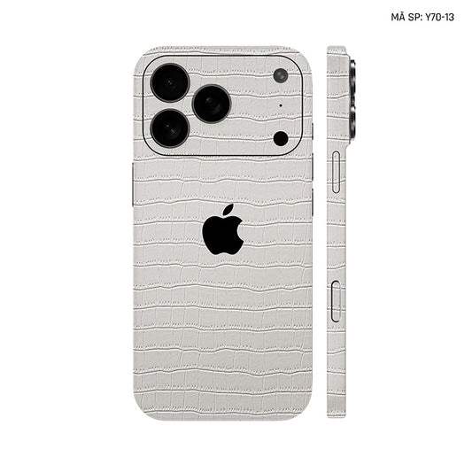 Miếng Dán Da IPhone 17 Series Vân Cá Sấu Trắng | Y70-13