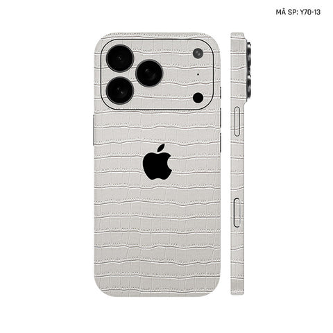 Miếng Dán Da IPhone 17 Series Vân Cá Sấu Trắng | Y70-13