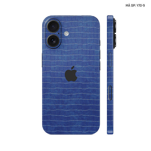 Miếng Dán Da IPhone 17 Series Vân Cá Sấu Xanh Navy | Y70-9