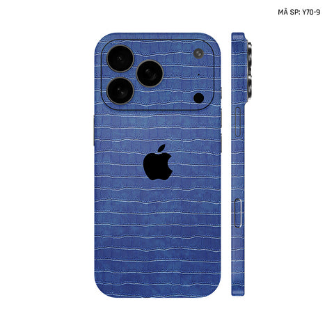 Miếng Dán Da IPhone 17 Series Vân Cá Sấu Xanh Navy | Y70-9