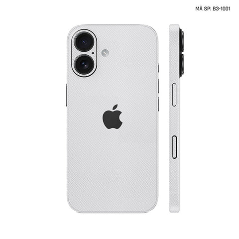 Miếng Dán Da IPhone 17 Series Vân Fabic Trắng | B3-1001