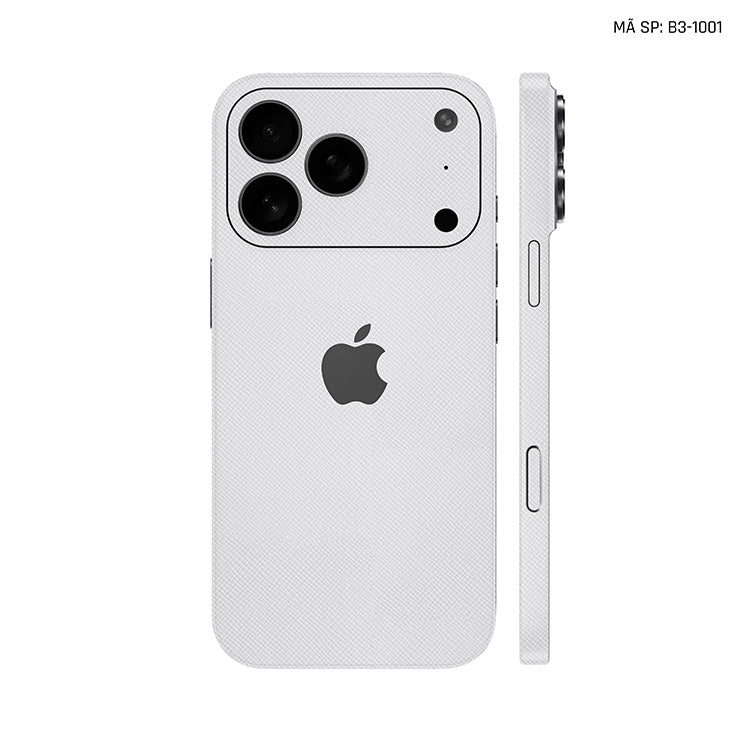 Miếng Dán Da IPhone 17 Series Vân Fabic Trắng | B3-1001