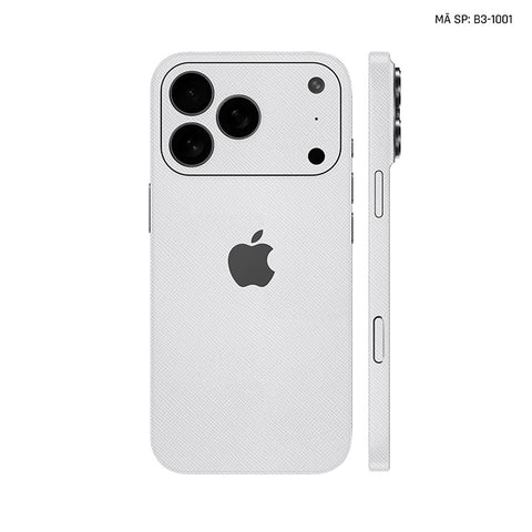 Miếng Dán Da IPhone 17 Series Vân Fabic Trắng | B3-1001