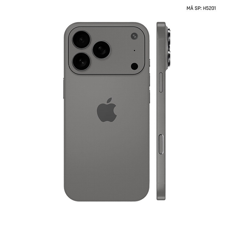 Miếng Dán Da IPhone 17 Series Vân Fabic Xám | H5201