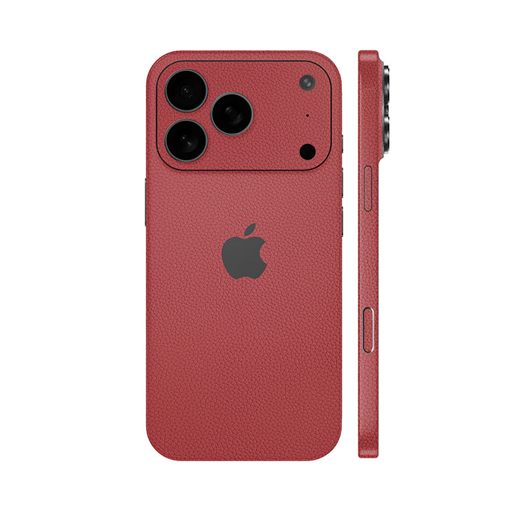 Miếng Dán Da IPhone 17 Series Vân Mil Đỏ