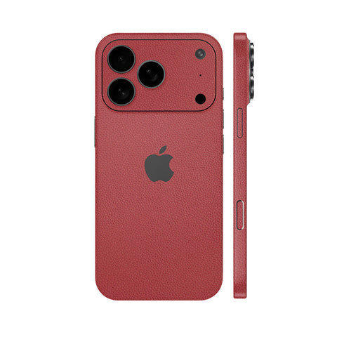 Miếng Dán Da IPhone 17 Series Vân Mil Đỏ