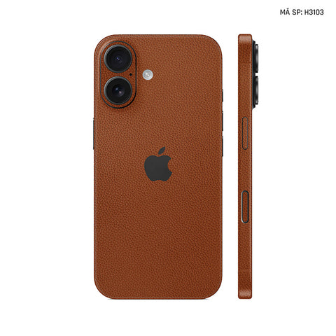 Miếng Dán Da IPhone 17 Series Vân Mil Nâu Bò | H3103