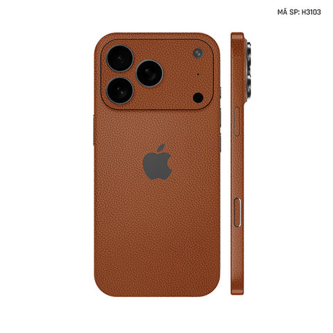 Miếng Dán Da IPhone 17 Series Vân Mil Nâu Bò | H3103