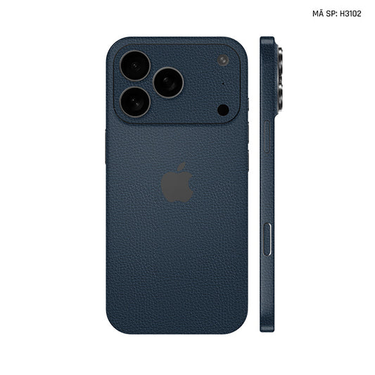 Miếng Dán Da IPhone 17 Series Vân Mil Xanh Navy | H3102