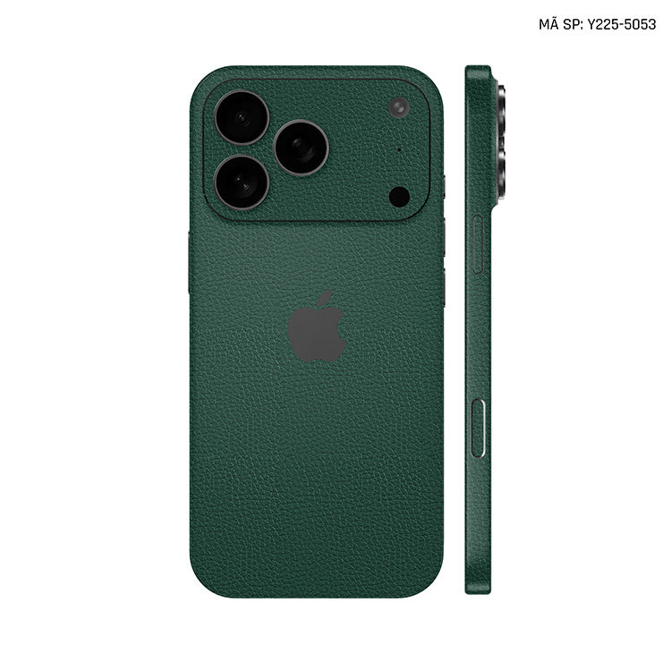 Miếng Dán Da IPhone 17 Series Vân Mil Xanh Rêu | Y225-5053
