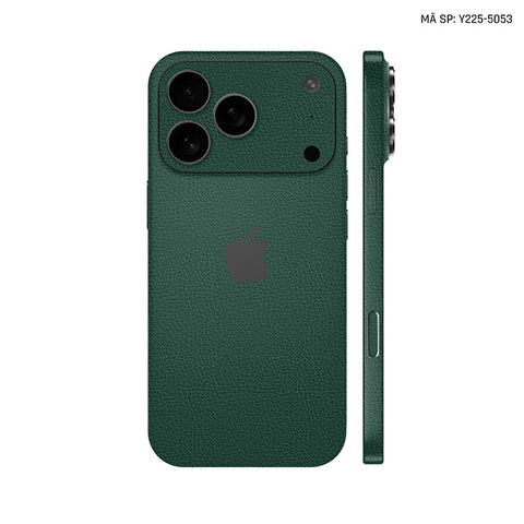 Miếng Dán Da IPhone 17 Series Vân Mil Xanh Rêu | Y225-5053
