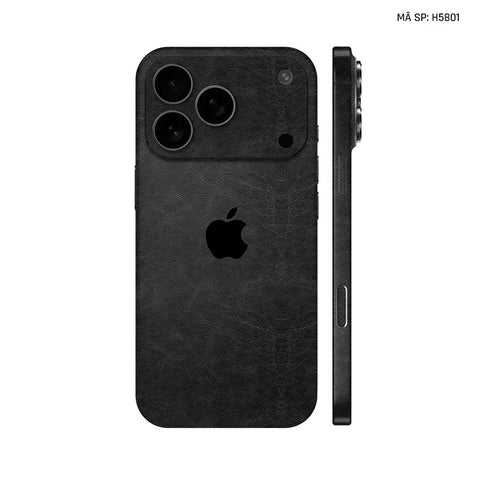 Miếng Dán Da IPhone 17 Series Vân Nappa Đen | H5801
