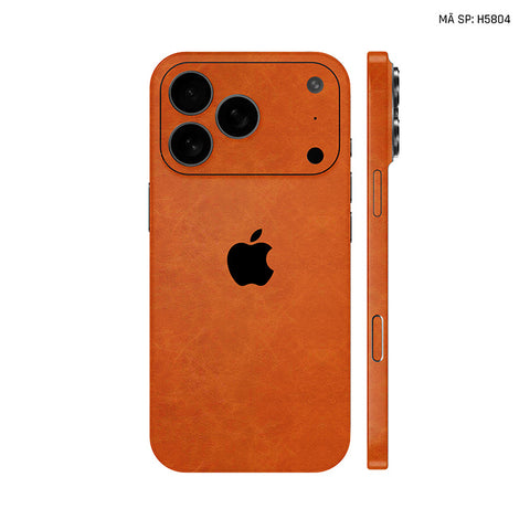 Miếng Dán Da IPhone 17 Series Vân Nappa Nâu Bò | H5804