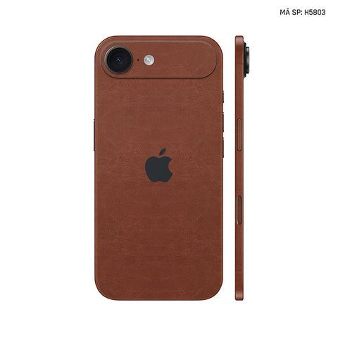 Miếng Dán Da IPhone 17 Series Vân Nappa Nâu Cafe | H5803