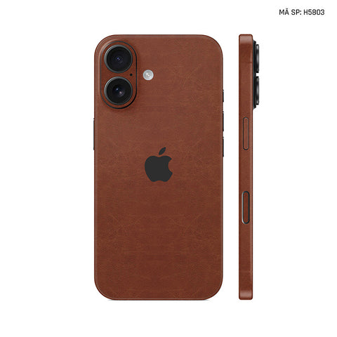 Miếng Dán Da IPhone 17 Series Vân Nappa Nâu Cafe | H5803