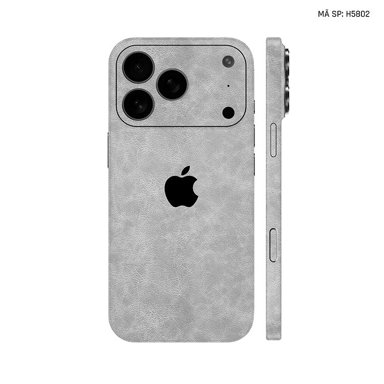 Miếng Dán Da IPhone 17 Series Vân Nappa Xám | H5802