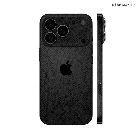 Miếng Dán Da IPhone 17 Series Vân Rắn Đen | MW7-007