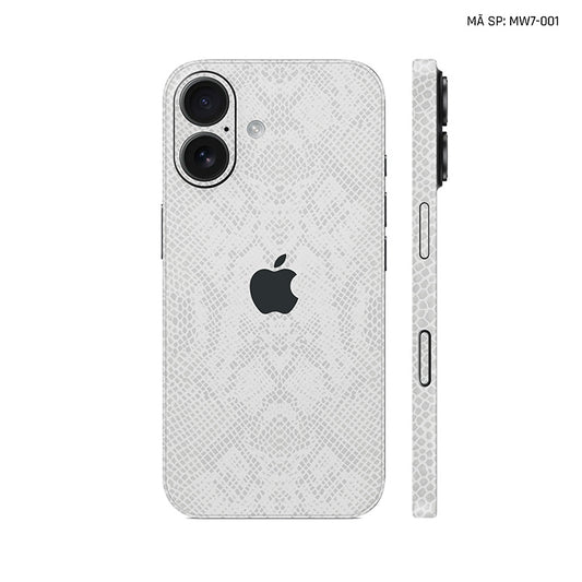 Miếng Dán Da IPhone 17 Series Vân Rắn Trắng | MW7-001
