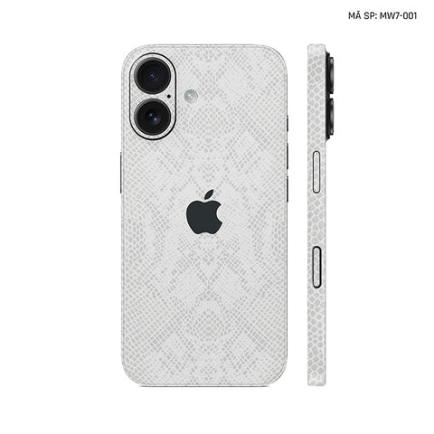Miếng Dán Da IPhone 17 Series Vân Rắn Trắng | MW7-001