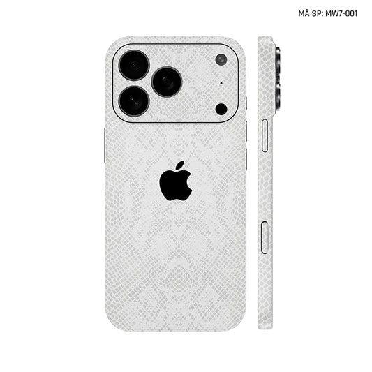Miếng Dán Da IPhone 17 Series Vân Rắn Trắng | MW7-001