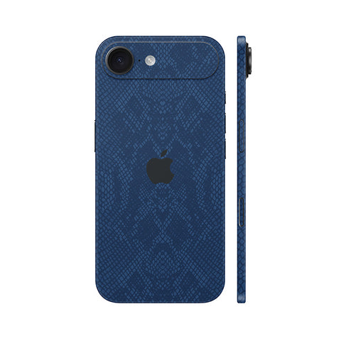 Miếng Dán Da IPhone 17 Series Vân Rắn Xanh Navy