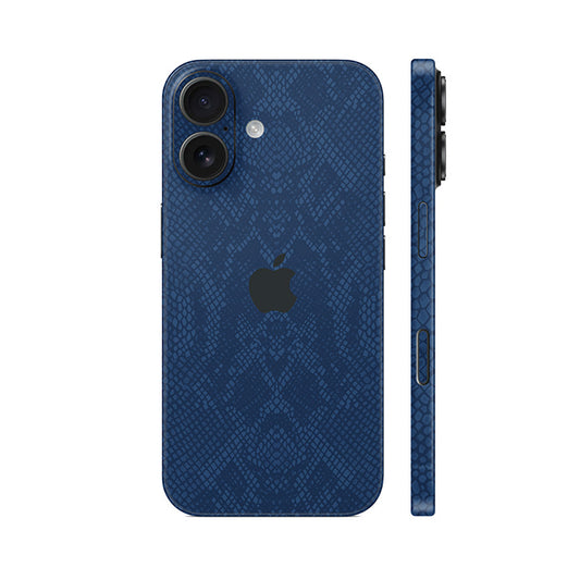 Miếng Dán Da IPhone 17 Series Vân Rắn Xanh Navy