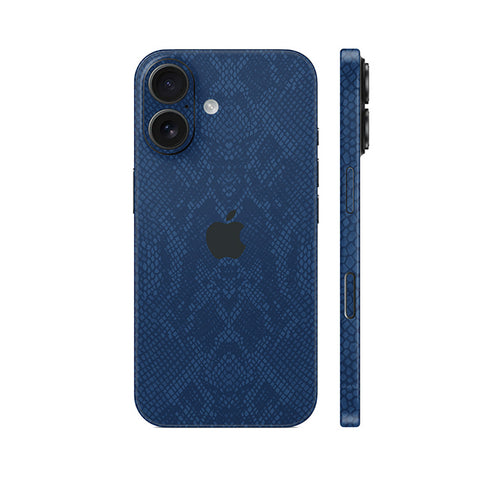 Miếng Dán Da IPhone 17 Series Vân Rắn Xanh Navy