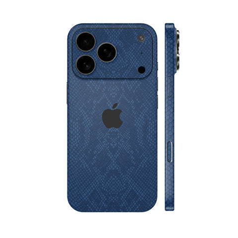 Miếng Dán Da IPhone 17 Series Vân Rắn Xanh Navy