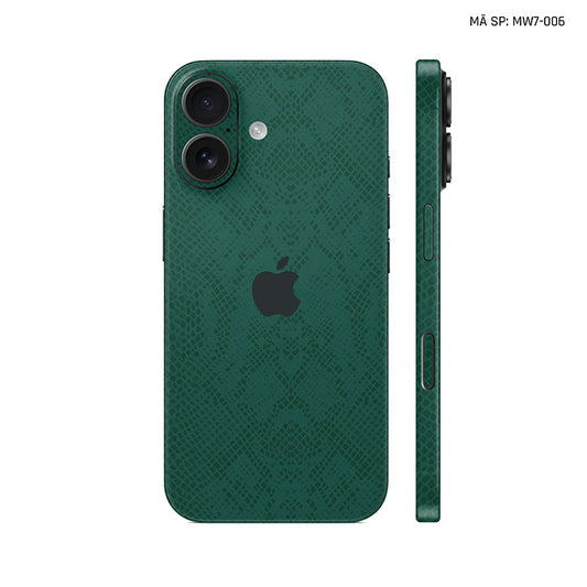 Miếng Dán Da IPhone 17 Series Vân Rắn Xanh Rêu | MW7-006