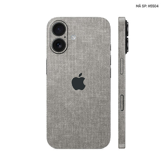Miếng Dán Da IPhone 17 Series Vân Vải Ghi Sáng | H5504