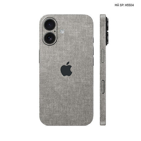 Miếng Dán Da IPhone 17 Series Vân Vải Ghi Sáng | H5504