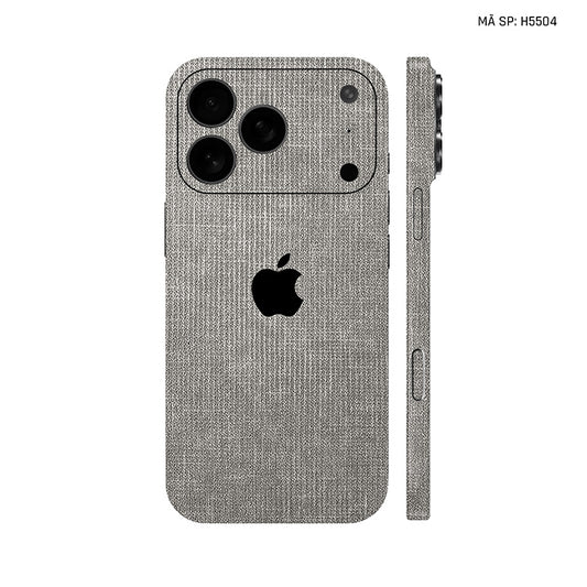Miếng Dán Da IPhone 17 Series Vân Vải Ghi Sáng | H5504