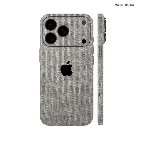 Miếng Dán Da IPhone 17 Series Vân Vải Ghi Sáng | H5504