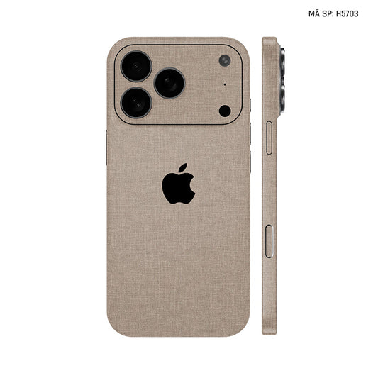 Miếng Dán Da IPhone 17 Series Vân Vải Kaki | H5703