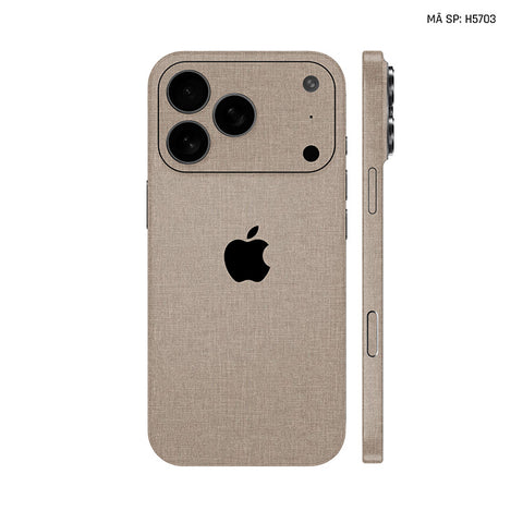 Miếng Dán Da IPhone 17 Series Vân Vải Kaki | H5703
