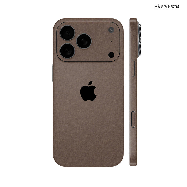 Miếng Dán Da IPhone 17 Series Vân Vải Nâu | H5704