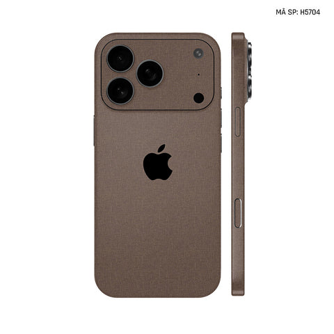 Miếng Dán Da IPhone 17 Series Vân Vải Nâu | H5704