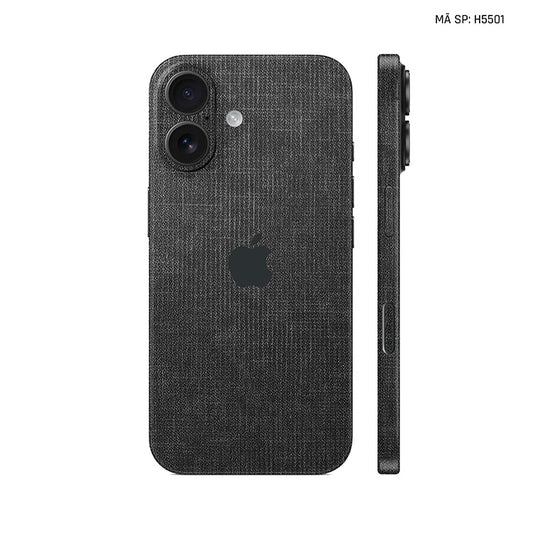 Miếng Dán Da IPhone 17 Series Vân Vải Xám Tối | H5501