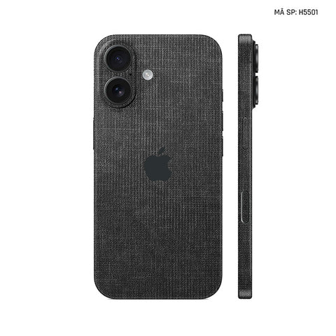 Miếng Dán Da IPhone 17 Series Vân Vải Xám Tối | H5501